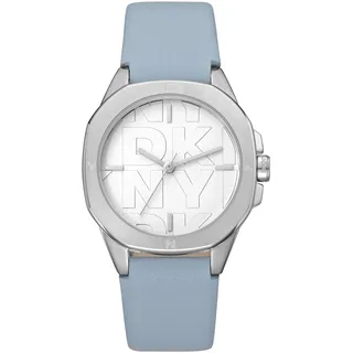DKNY Quarz Damenuhr Brooklyn Midi mit Lederarmband