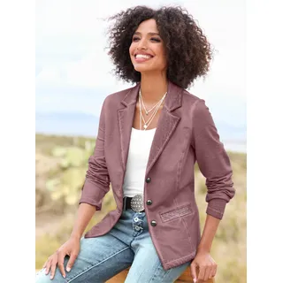 Sweatblazer HEINE "Sweatblazer", Damen, Gr. 38, rosa (bordeaux), 95% Baumwolle, 5% Elasthan, Blazer Sweatblazer