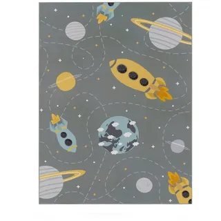 TT Home Kinderteppich Sterne Grau 200 x 290 cm , Kunststoff , 200x290 cm , Teppiche und Böden, Teppiche, Kinderteppiche
