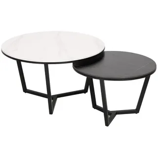 furnlux Modig Weiß/Schwarz Marmor 80 x 45 x 80 cm
