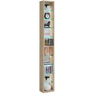 Mid.you Wandregal , Sonoma Eiche , Holzwerkstoff , 8 Fächer , 21x152x14 cm , stehend , Wohnzimmer, Regale, Wandregale