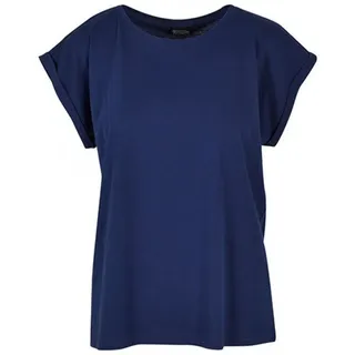 Build Your Brand Damen T-Shirt Ladies Extended Shoulder Tee, lang geschnittenes T-Shirt für Frauen, Baumwolle, Lightnavy, 3XL - 3XL