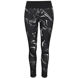 LASCANA ACTIVE Leggings Damen schwarz-marmoriert-weiß Gr.32/34