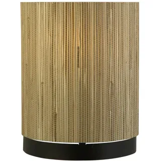 Licht-Erlebnisse Tutania Tischlampe Bambus Metall Schwarz Ø23 cm E27 Nachttisch