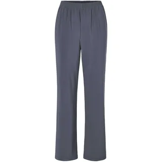 Schlupfhose GOLDNER "Kurzgröße Slinky-Hose mit weitem Bein", Damen, Gr. 22, K-Gr, grau (dunkelgrau), Obermaterial: 95% Polyester PES. 5% Elasthan EL., festlich, Hosen Schlupfhose, Kein Bügeln nötig