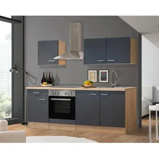 Flex-Well Küchenzeile Morena 210 cm grau