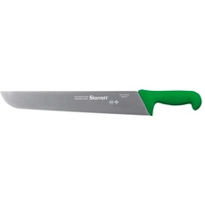 Starrett Profi Metzgermesser - BKG203-12 Breite, gerade 12-Zoll-Klinge aus ultrascharfem, desinfiziertem Stahl - Küchenmesser mit grünem Griff