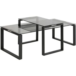 Livetastic Couchtisch , Klar, Schwarz , Metall, Glas , rechteckig , eckig , 55x45x115 cm , Wohnzimmer, Wohnzimmertische, Couchtische, Couchtische eckig