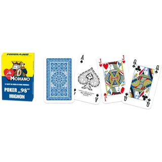 Modiano Poker Mignon Blau – Spielkarten für Rommé, Poker, Burraco und Canasta aus Duplexkarton 320 g/m2 – 100% Made in Italy