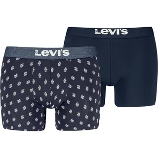 Levis Boxershorts "LEVIS MEN DENIM GEO BOXER BRIEF 2P" mit elastischem Logobund, navy combo