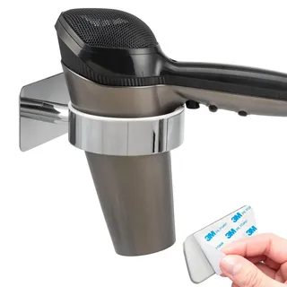 bremermann Bad-Serie Lucente TAPE - Haartrocknerhalter Föhnhalter selbstklebend Edelstahl, verchromt | 10x6x14.5 cm , Badaccessoires, Sonstige Badaccessoires