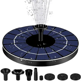 Meichoon Solar-Springbrunnenpumpe, 3,5 W, mit 6 Düsen, Vogeltränke, Wasserspiel, unabhängiger schwimmender Springbrunnen für Gärten, Teiche, Aquarien, Aquarien im Freien MY01