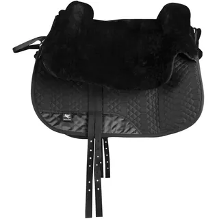 Engel Reitsport | FELLSA-R3-SCH | Hochwertiger Fellsattel | echtes Merino Lammfell | baumloses Bare-Back-pad | Gr. Ibero Farbe schwarz