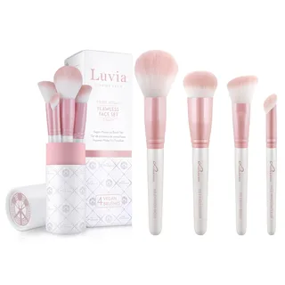Luvia Cosmetics Make-Up Pinselset Luvia, Flawless Face Brush Set, Gesichtspinsel-Set, 4 Vegane Kosmetikpinsel, Schminkpinsel