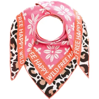 Zwillingsherz Dreieckstuch »"Blumen & Leo"«, Eyecatcher Tuch, Mustermix: Leomuster und Blumen, Feinstrick, wärmend, bunt