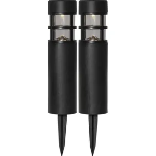 Star Trading Wegeleuchte Kunststoff 7 x 28 cm 2er Set schwarz