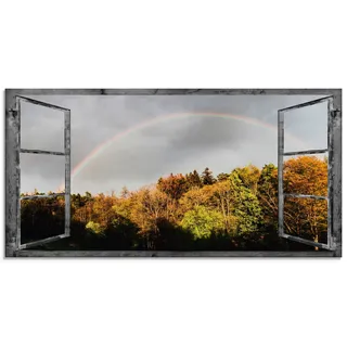 Artland Glasbild »Fensterblick - Regenbogen«, Fensterblick, (1 St.), in verschiedenen Größen, bunt