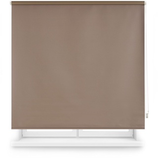 INTERBLIND | Verdunkelungsrollo, glatt, Premium, Größe 120 x 175 cm Breite x 175 cm Höhe, Verdunkelungsrollo, Stoffmaß 117 x 170 cm, Thermorolo, Taupe, Isolierung von Licht, Kälte und Wärme