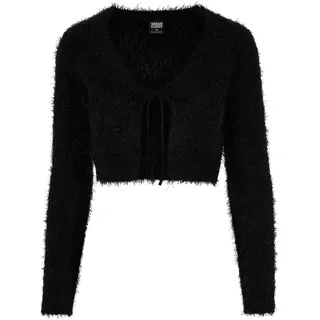URBAN CLASSICS Tied Cropped Feather Strickjacke Schwarz 5XL