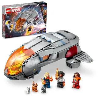 LEGO 76232 Marvel Hoopty, baubares Raumschiff aus dem The Marvels-Film mit den Superhelden-Minifiguren Captain Marvel, Ms. Marvel und Photon sowie dem Flerken Goose, Weltraum-Spielzeug für Kinder