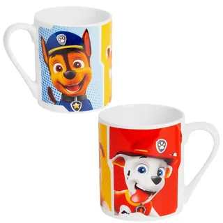 United Labels Paw Patrol Tasse für Kinder 230 ml, Rubble Chase Marshall, Bunt, Kindertasse aus Keramik, Becher für Kakao und Tee