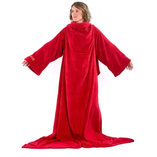 Snug Rug Deluxe Kuscheldecke mit Ärmeln für Erwachsene Vlies-Decke mit Ärmel, aus Coral-Fleece, Rot Rood , 214 x 152cm
