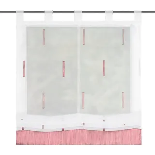 Home fashion Schlaufenrollo Scherli Melange, Polyester, Beere, 140 x 120 cm, 1 Einheiten