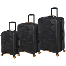 it luggage Elevate 3-teiliges Hardside 8 Räder erweiterbares Spinner-Set, schwarz, 3 Pc Set, Elevate 3-teiliges Hartschalen-Drehset mit 8 Rädern, erweiterbar