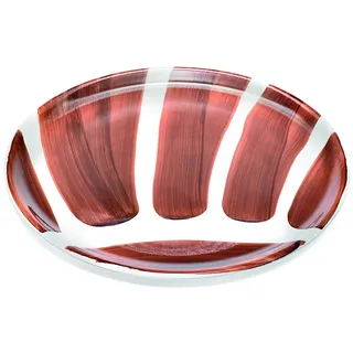 Zafferano Striche Set 2 Pizza Teller, handgemacht und handdekoriert, gebürstet, Steingut, d.33cm, Braun