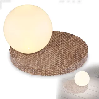 Solarleuchte Garten Kugel Rattan Solarlampe Außen Leuchte Solar mit Pflegetuch