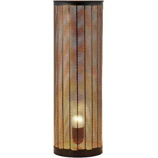 Tischlampe Nachttischlampe E27 Boho schwarz gold Metall 48cm Leuchte Wohnzimmer