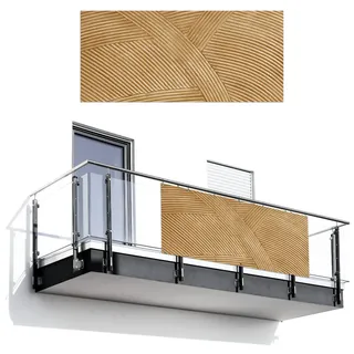 MuchoWow Balkon-Sichtschutz Struktur - Natur - Kunst - Rattan , Kunststoff , Rechteckig , 200x90 cm , Sonnenschutz, Sichtschutz