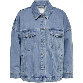 ONLY Damen Onlsafe Caroline Oversize Dnmjacket Noos Jeansjacke, Medium Blue Denim, XL EU