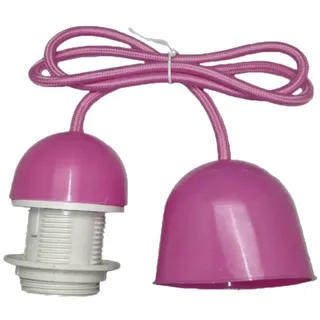 Lampenfassung mit Kabel und Rose, E27 Gewinde, 1 m, Rosa, ideal für dekorative Beleuchtung und DIY-Projekte.