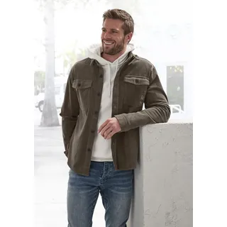 John Devin Hemdjacke, modernes Cord-Overshirt mit aufgesetzten Taschen braun