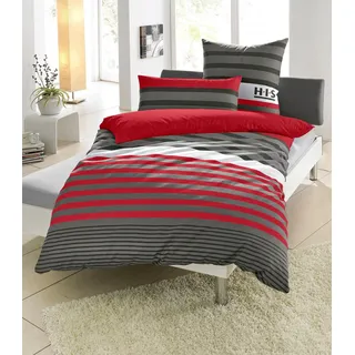 H.I.S. Majoran Polycotton recycelt rot 135 x 200 cm + 40 x 80 cm