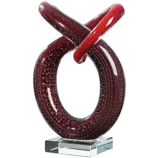 Glas Art Skulptur Curvum - rot - Höhe 24cm - Glas - Dekorative Glasfigur für Zuhause oder Büro