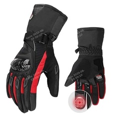 ISSYZONE Winter Motorradhandschuhe, Motorrad Handschuhe Winter, geprüfte Motorradhandschuhe, Touchscreen Handschuhe, Wasserdicht, für Motorradfahren, Skifahren, Roller