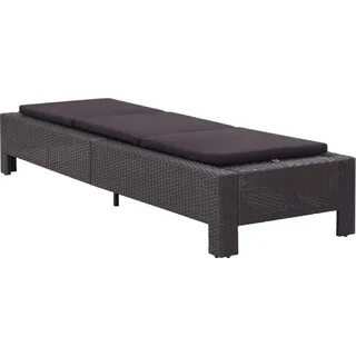 VidaXL 46237, Lounge, Gepolsterter Sitz, Polyrattan, Stahl, Schwarz, 750 mm, 2200 mm - Schwarz