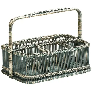 Premier Housewares prem-1901434 Papierkorb, Schreibtisch, Grün, 29 x 20 x 23 cm, Bambus, Grau, 20x29x23