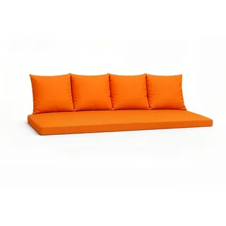 Setgarden Mix-Techno Gartenkissen Für Polyrattan Möbel 170×60×50 cm – Kissen Für 3 Sitzer Gartensofa 1tlg Orange