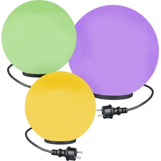 Kugelleuchten Kugellampen RGB 3er Set Ø 30/40/50cm Außenleuchte LED Garten Lampe - Weiß
