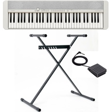 CASIO Home-Keyboard »Piano-Keyboard-Set CT-S1WESET«, (Set, inkl. Keyboardständer, Sustainpedal und Netzteil), weiß