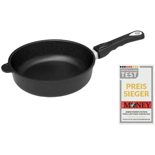 AMT Gastroguss Bratpfanne, 20 cm Ø, 7 cm hoch, Schmorpfanne, abnehmbarer Stiel, nicht induktionsgeeignet, Lotan® Antihaft-Veredelung, Gusspfanne (Aluguss), AMZN-720-Z20B