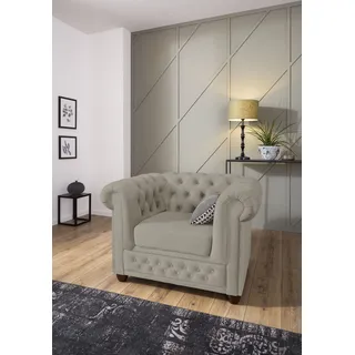 Home Affaire Chesterfield-Sessel New Castle Polyester 104 x 72 x 86 cm Beige