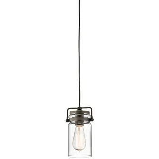 Elstead Lighting Hängeleuchte , Bronzefarben , Metall, Glas , 25.3 cm , Grüner Punkt, RoHS , Lampen & Leuchten, Innenbeleuchtung, Hängeleuchten, Pendelleuchten