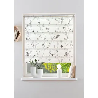 Doppelrollo OTTO HOME "MINNA" Gr. 3, grau, B:50cm H:150cm, Polyester, Rollos, Doppelrollo, Rollo mit Floralem Design, Für Fenster & Tür, Klemmfix - sehr beliebt, Topseller