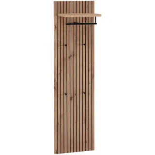 Voleo Garderobenpaneel , Eiche Artisan , Holzwerkstoff , 42x151x30 cm , Hutablage, Kleiderstange , Garderobe, Garderoben-Sets & Garderoben-Serien, Garderoben-Serien