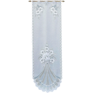 Türvorhang WECKBRODT "Adria" Gr. 1, weiß, B:60cm H:175cm, Jacquard, Polyester, Gardinen, Türvorhang, Jacquard, strukturiert, halbtransparent, floral,gebogt, Gardine, Store