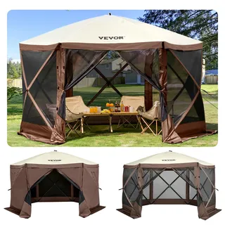 Vevor Pop-Up-Pavillonzelt 3,5 x 3,5 m Braun